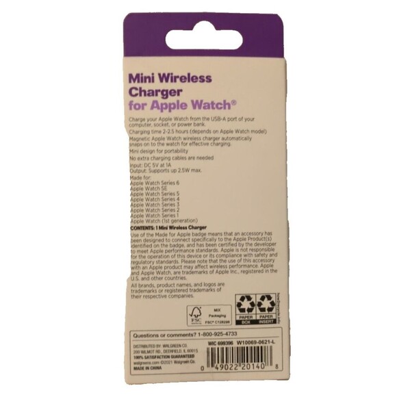 NEW Infinitive Mini Wireless Charger for Apple Watch 1/2/3/4/5/6/SE White - NIP - Picture 5 of 8